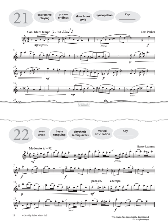 Product gallery: Page 1 of 1 Study No.22 'Moderato' (from 'More Graded Studies For Saxophone Book One'), Henry Lazarus