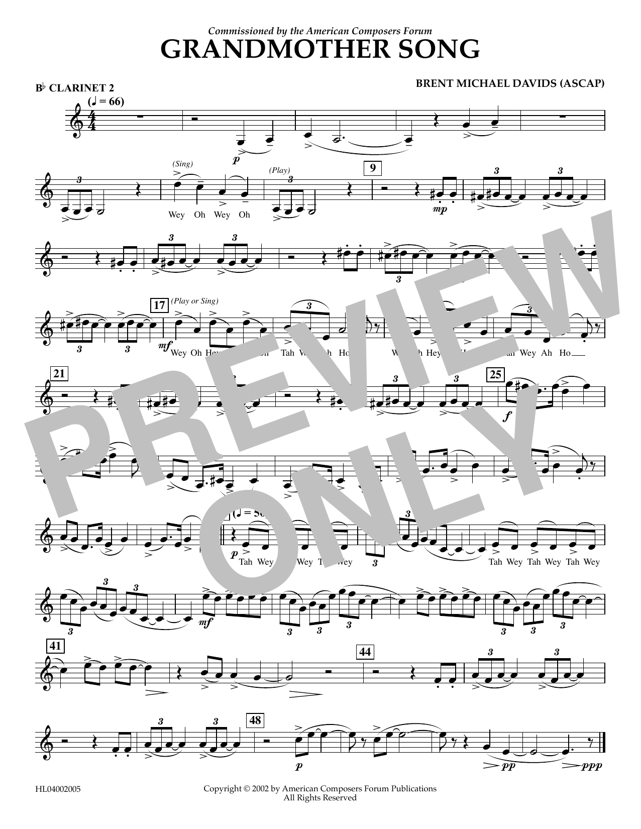 Product picture to: Grandmother Song - Bb Clarinet 2