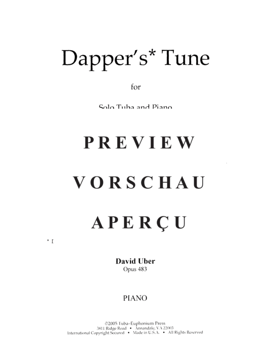 Product gallery: Page 3 of 12 Dapper´s Tune , , (Tuba + Keyboard + opt. Banjo)