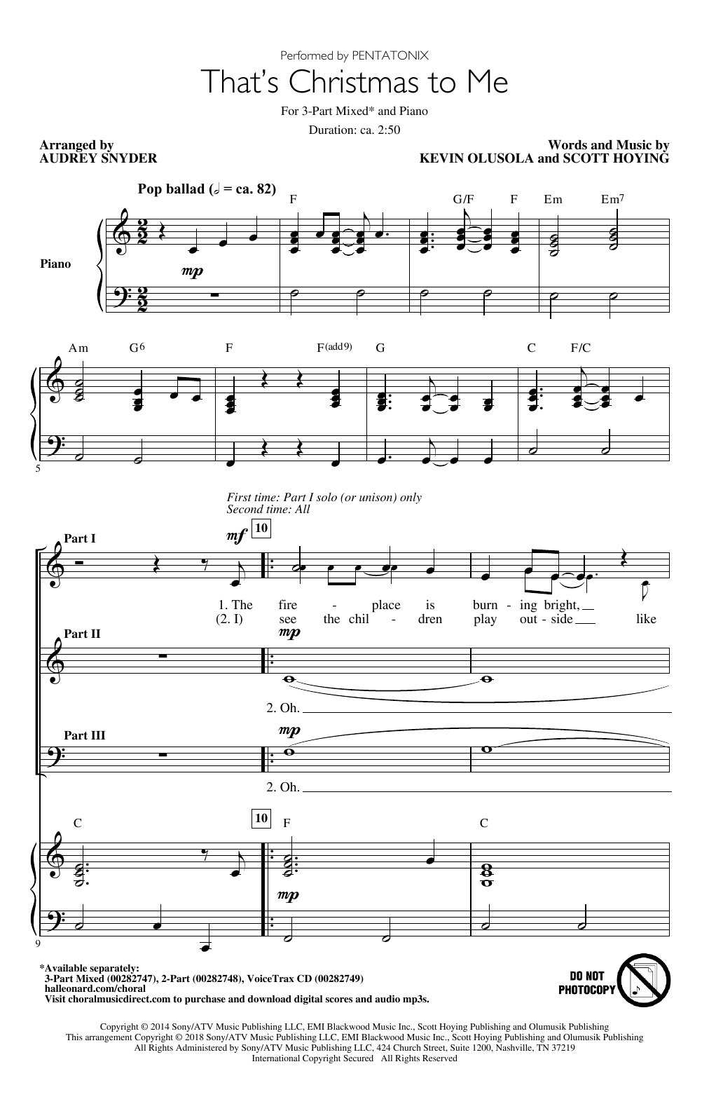 Produktgalerie: Seite 1 von 1 That's Christmas To Me (arr. Audrey Snyder), Pentatonix, Chor