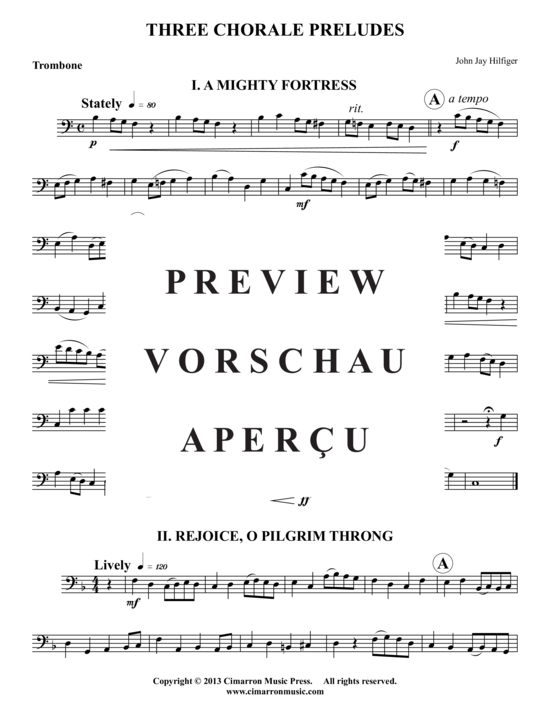 Produktgalerie: Seite 9 von 10 Drei Choral-Vorspiele , , (Trompete, Horn, Posaune)