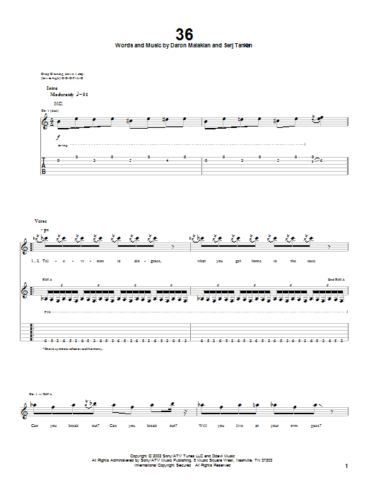 Produktgalerie: Seite 1 von 1 36, System Of A Down, Gitarre