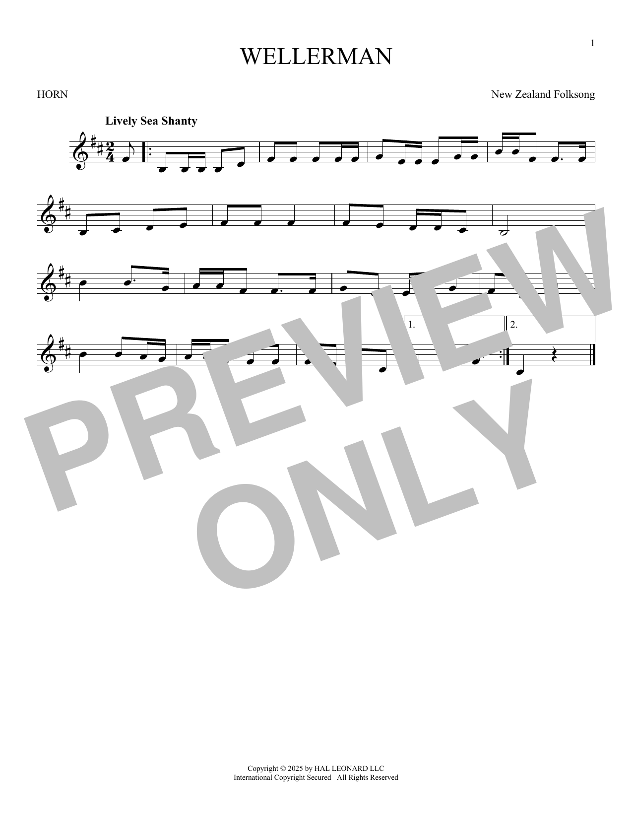 Produktgalerie: Seite 1 von 1 Wellerman, New Zealand Folksong, Horn