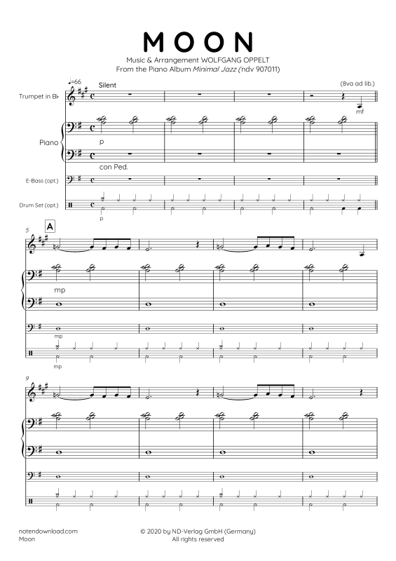 Produktgalerie: Seite 1 von 11 Moon, , Trompete in B und Klavier - E-Bass und Drum Set optional