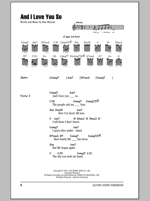 Produktgalerie: Seite 1 von 1 And I Love You So, Don McLean, Gitarre