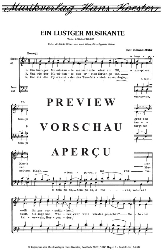 Product gallery: Page 2 of 3 Ein lustger Musikante , , (mixed choir)