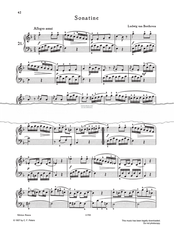 Produktgalerie: Seite 1 von 1 Sonatina F-major, Ludwig van Beethoven, Klavier