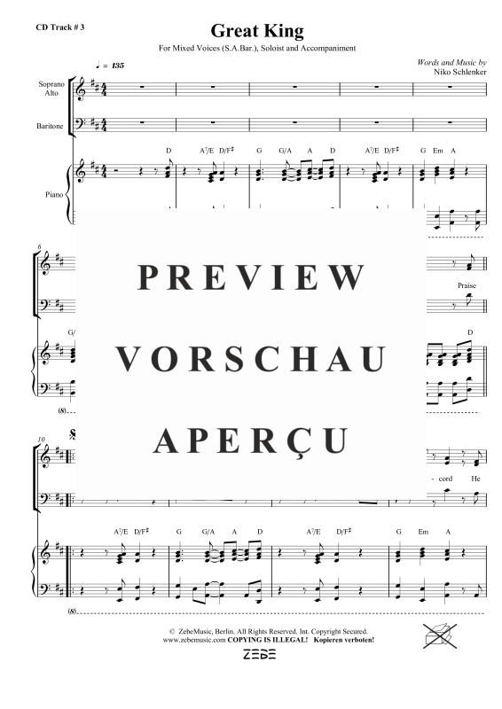 gallery: Great King, , Gemischter Chor SAB, Solo und Klavier