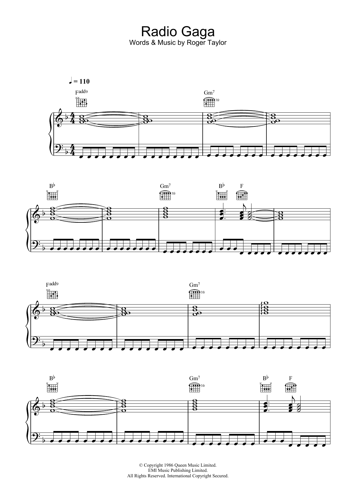 Produktgalerie: Seite 1 von 1 Radio Ga Ga, Queen, Gesang, Gitarre, Klavier