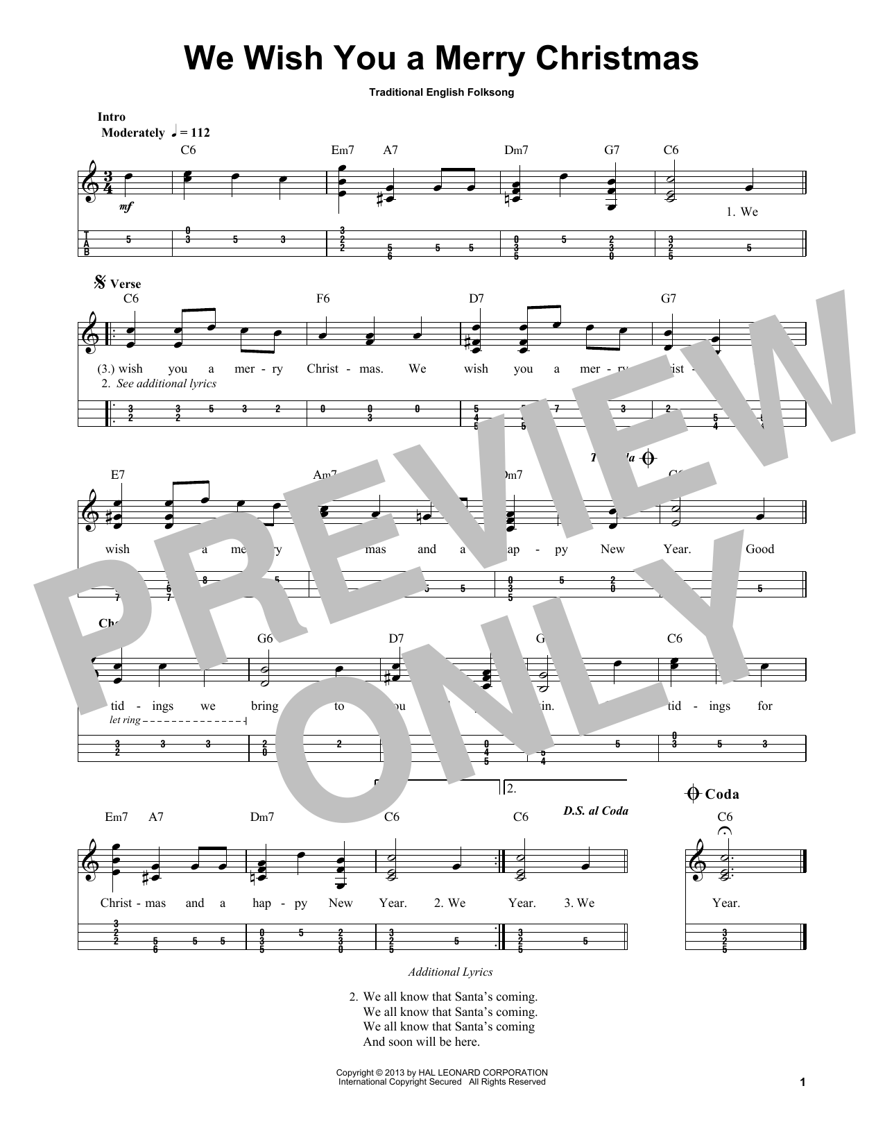 Produktgalerie: Seite 1 von 1 We Wish You A Merry Christmas, Traditional English Folksong