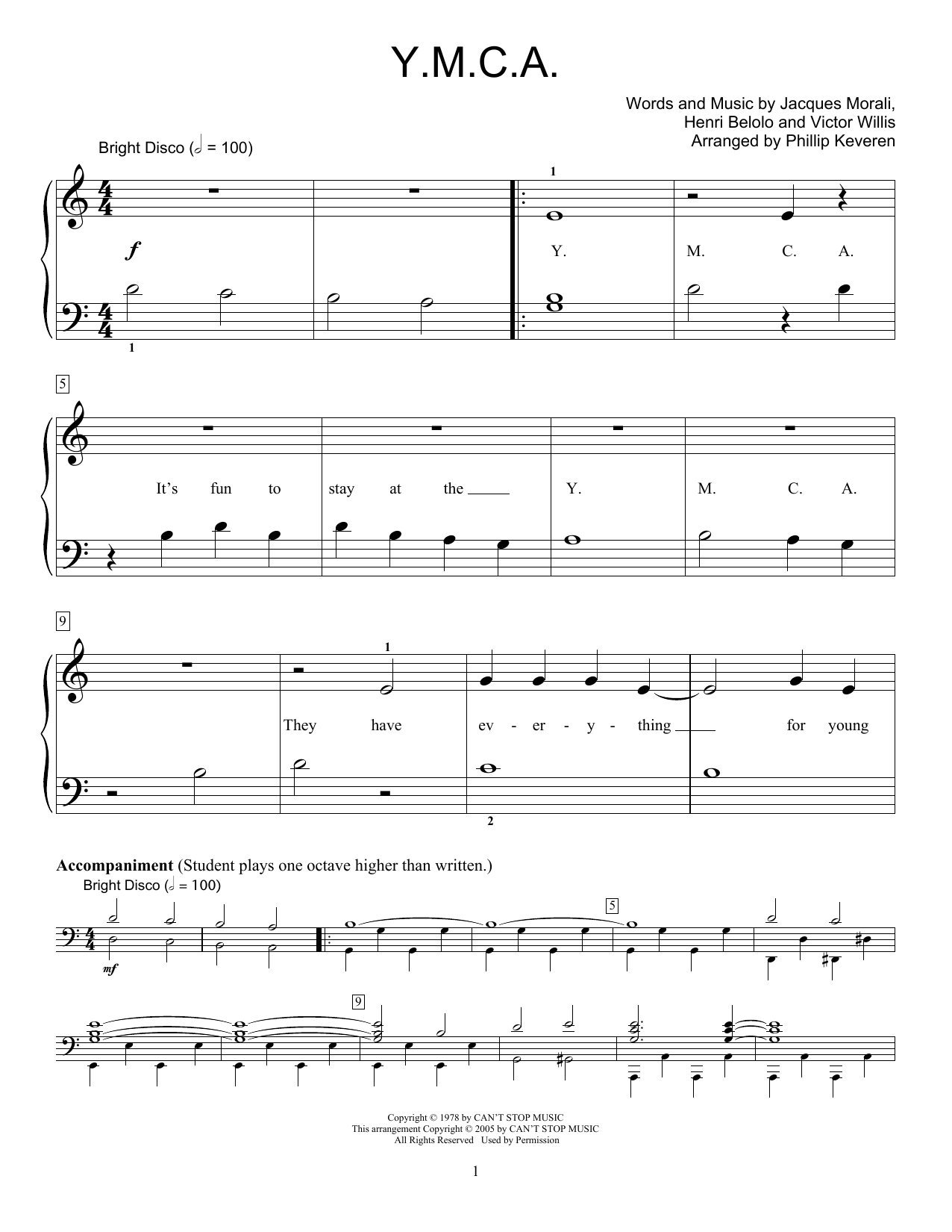Product picture to: Y.M.C.A. (arr. Phillip Keveren)