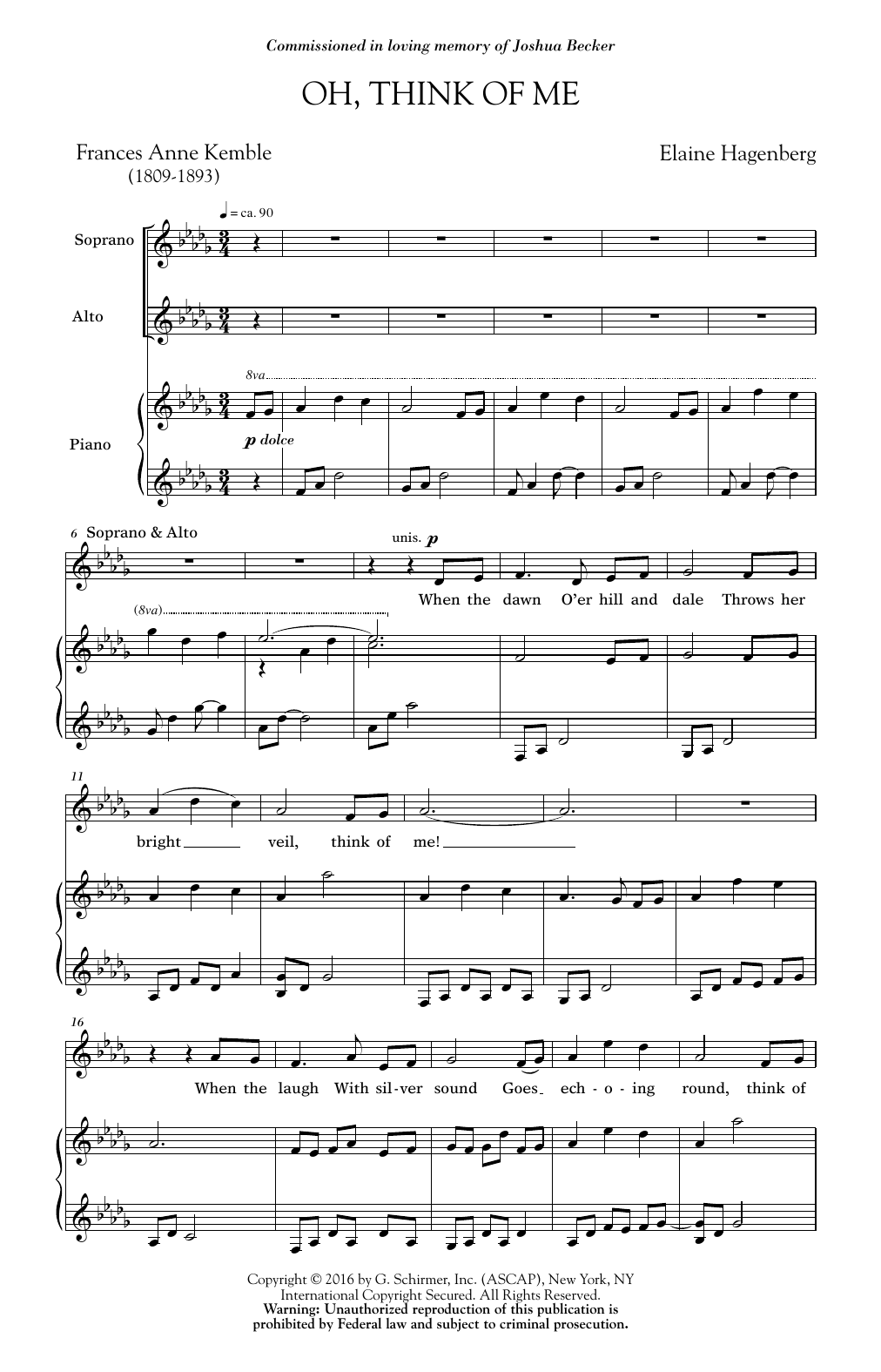 Produktgalerie: Seite 1 von 1 Oh, Think Of Me, Elaine Hagenberg, Chor