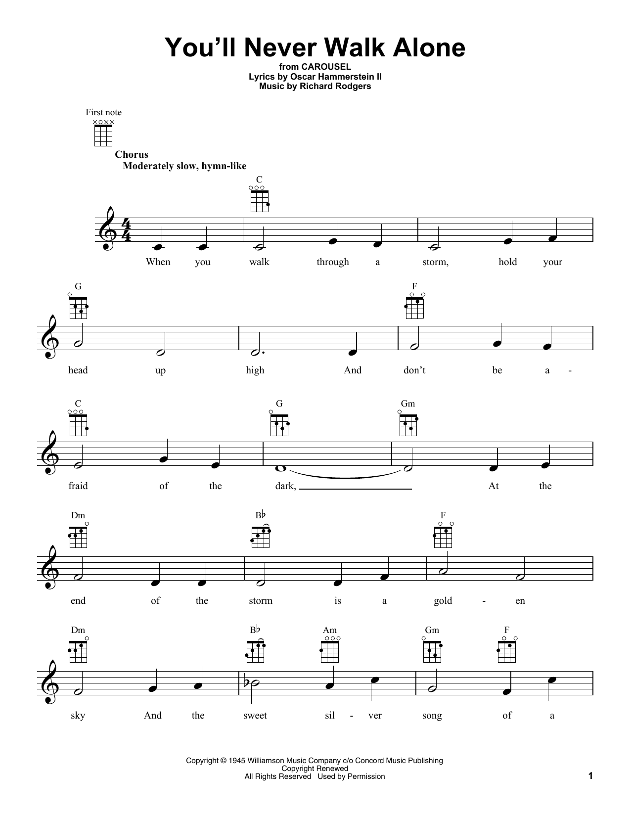 Product gallery: Page 1 of 1 You'll Never Walk Alone (from Carousel), Rodgers & Hammerstein