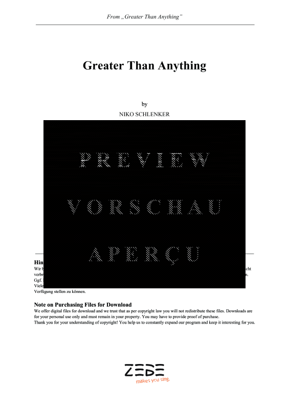 gallery: Greater Than Anything, , Gemischter Chor SAM/Solo opt. und Klavier