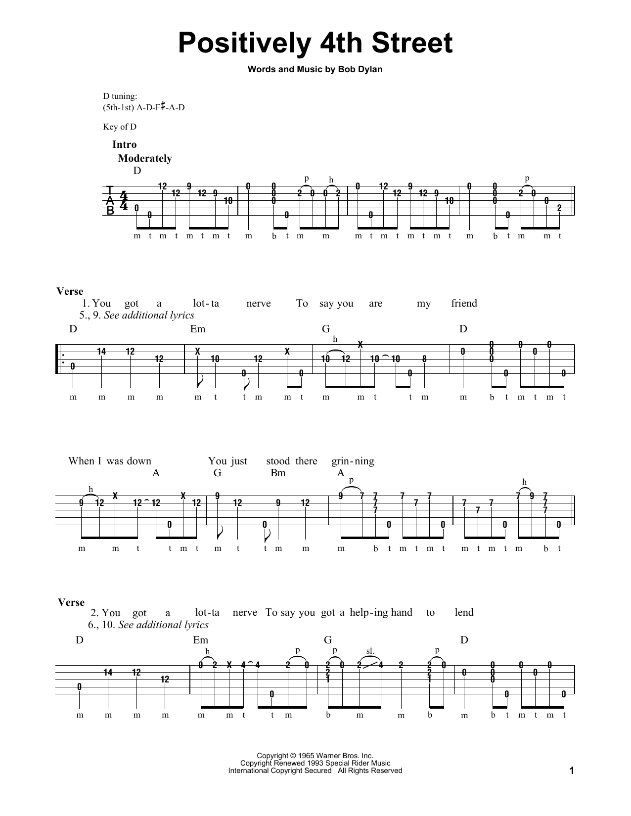 Produktgalerie: Seite 1 von 1 Positively 4th Street, Bob Dylan, Banjo