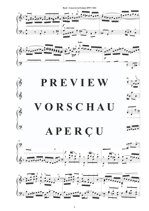 Produktgalerie: Seite 6 von 11 Piano Concerto in D-Moll BWV 1043, , Klavier Solo