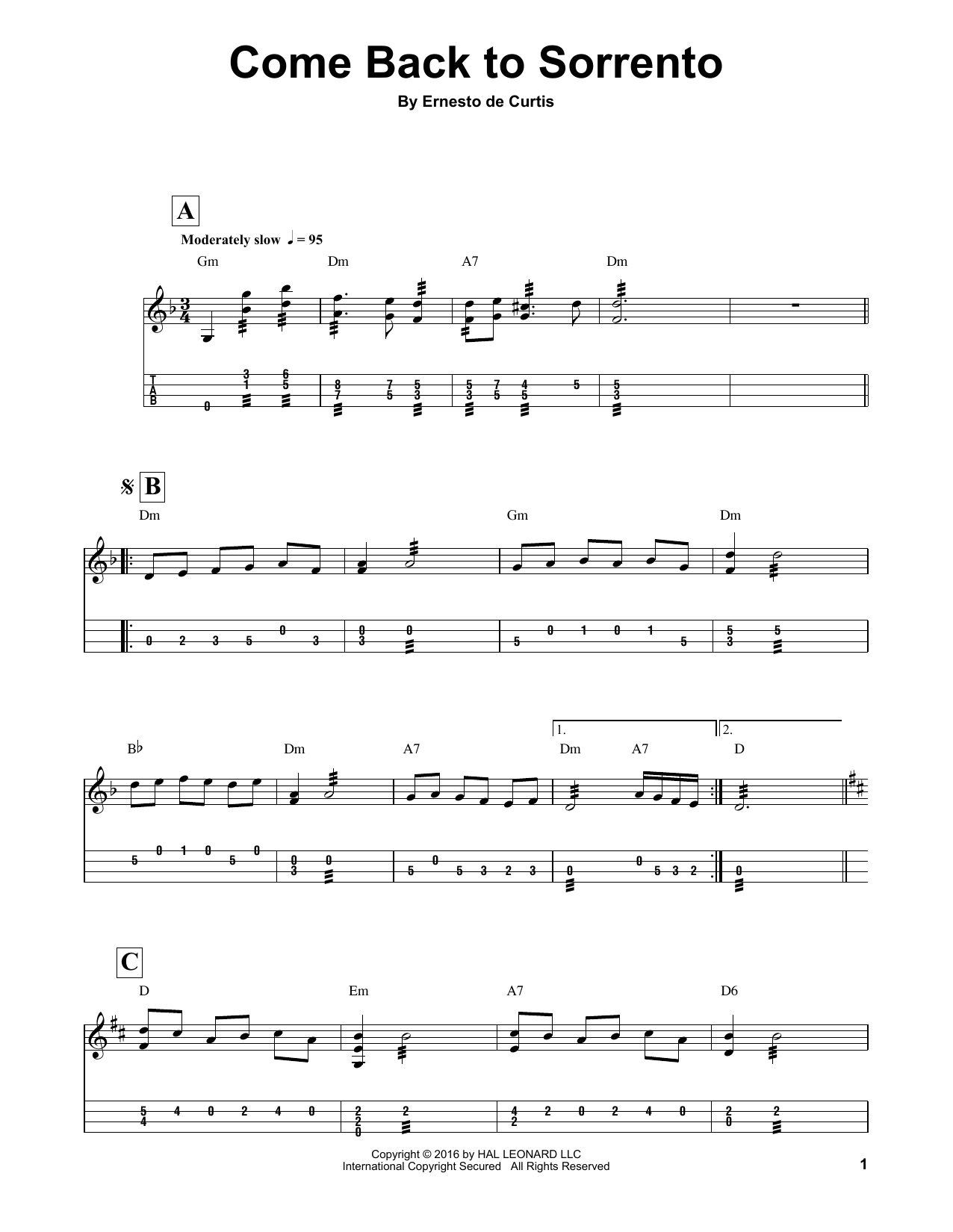 Produktgalerie: Seite 1 von 1 Come Back To Sorrento, Ernesto de Curtis