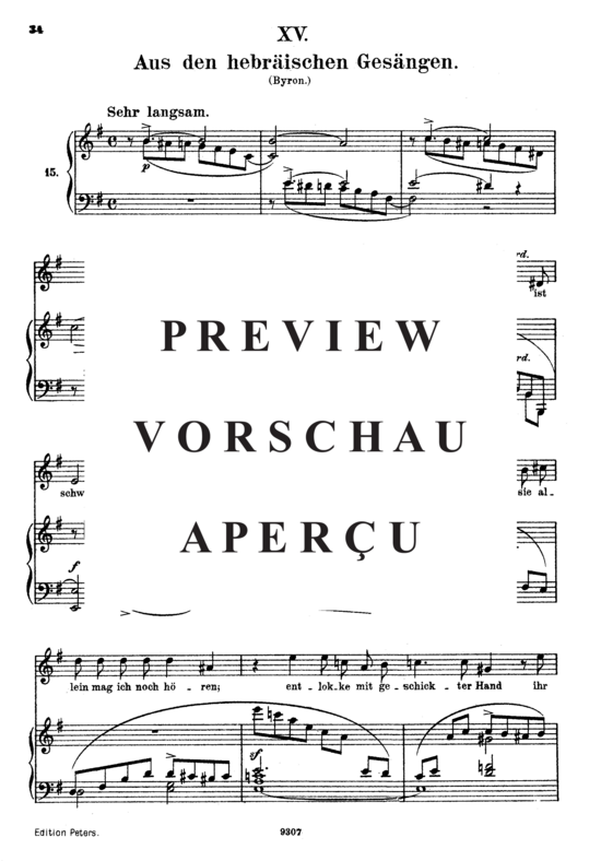 Product gallery: Page 2 of 5 Aus den hebräïschen Gesängen, Op.25 No.13, , High Voice and Piano