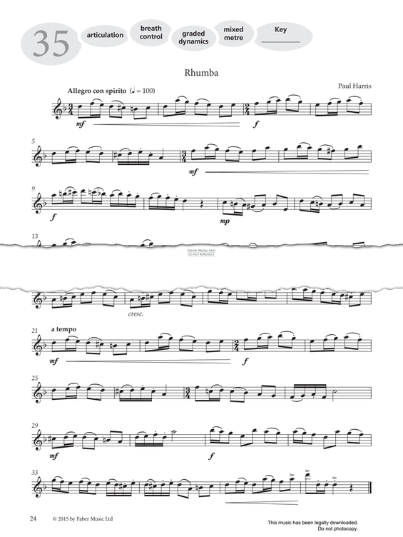 Product gallery: Page 1 of 1 Study No.35 Rhumba (from 'More Graded Studies For Flute Book One'), Paul Harris