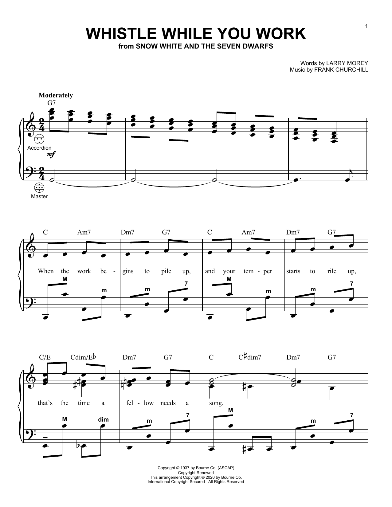 Product gallery: Page 1 of 1 Whistle While You Work (from Snow White And The Seven Dwarfs), Larry Morey & Frank Churchill