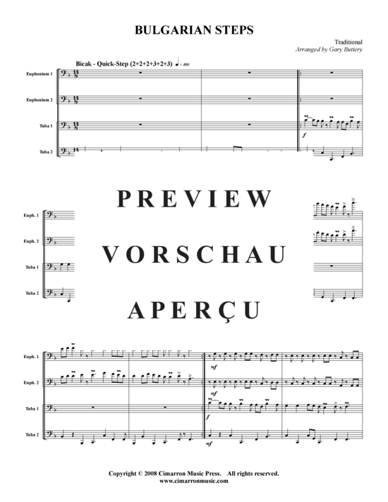 Product gallery: Page 7 of 21 Bulgarian Steps , , (Tuba Quartet: 2x Baritone, 2xTuba)