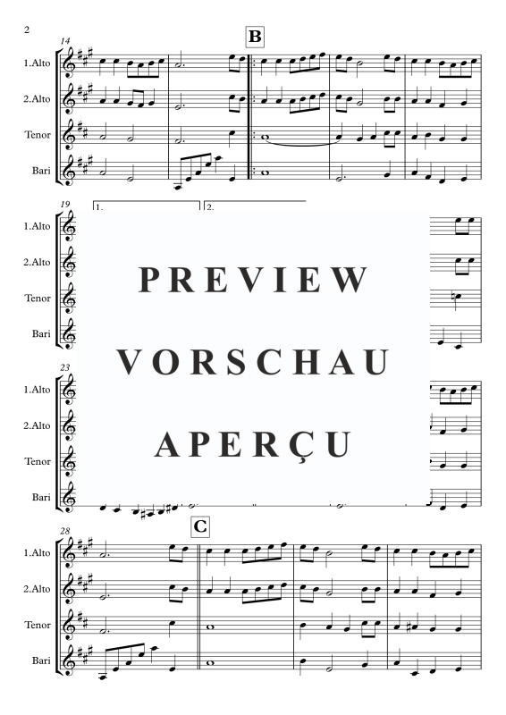 Product gallery: Page 3 of 8 Guter Mond du gehst so stille, Comedian Harmonists, (Saxophone Quartet AATB)