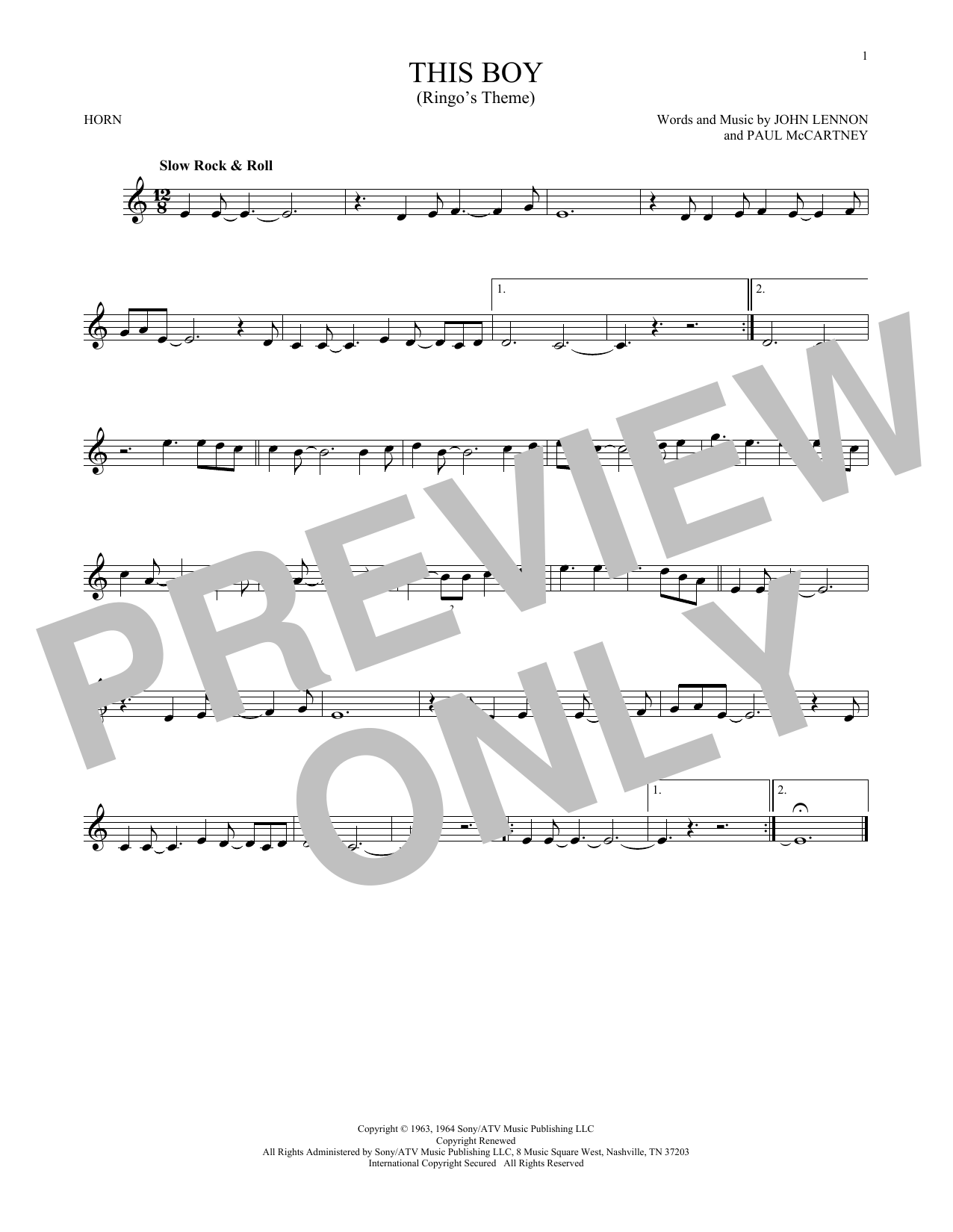 Produktgalerie: Seite 1 von 1 This Boy (Ringo's Theme), The Beatles, Horn