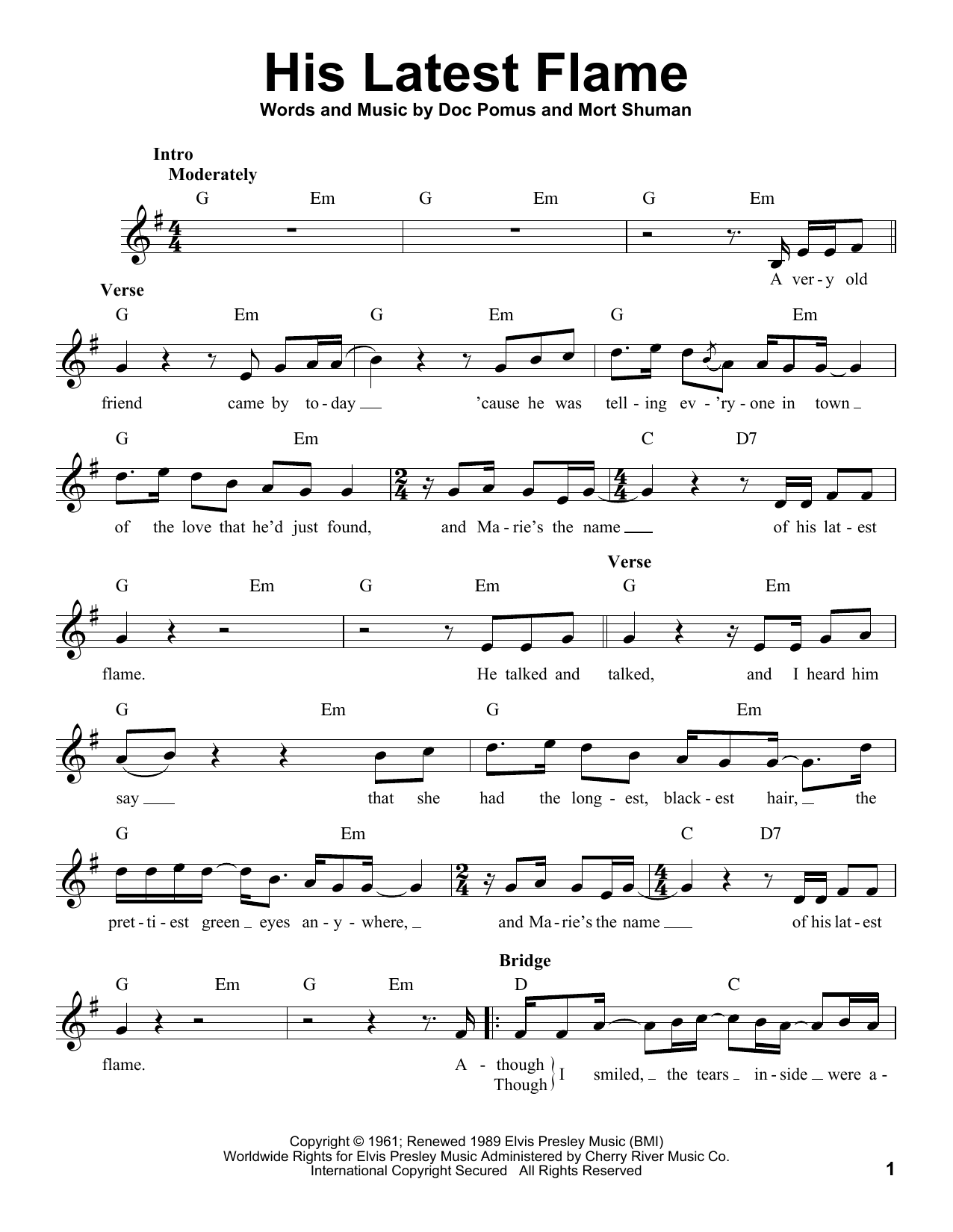 Product gallery: Page 1 of 1 His Latest Flame, Elvis Presley