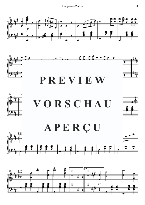 Produktgalerie: Seite 6 von 7 Langsamer Walzer - Nr. 3 aus den Neun Tänzen für Klavier, , Klavier Solo