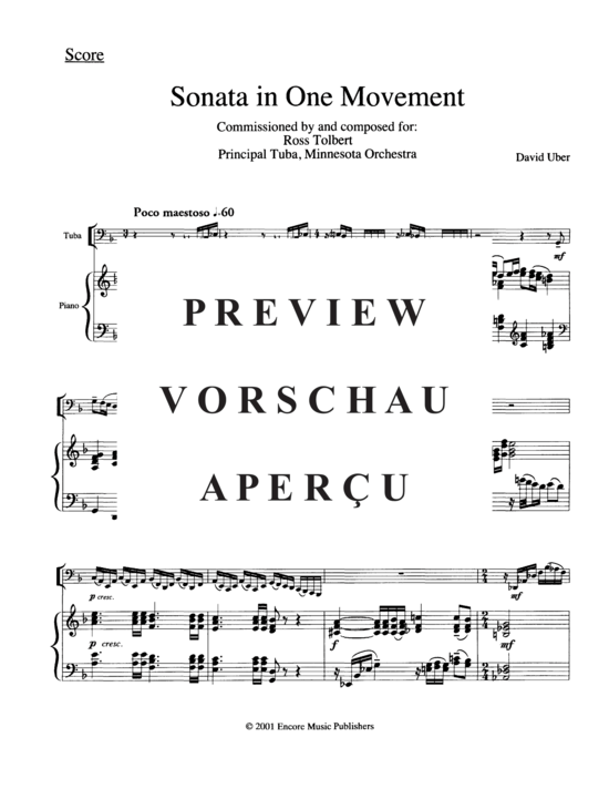 Product gallery: Page 3 of 11 Sonata in One Movement , , (tuba + piano)