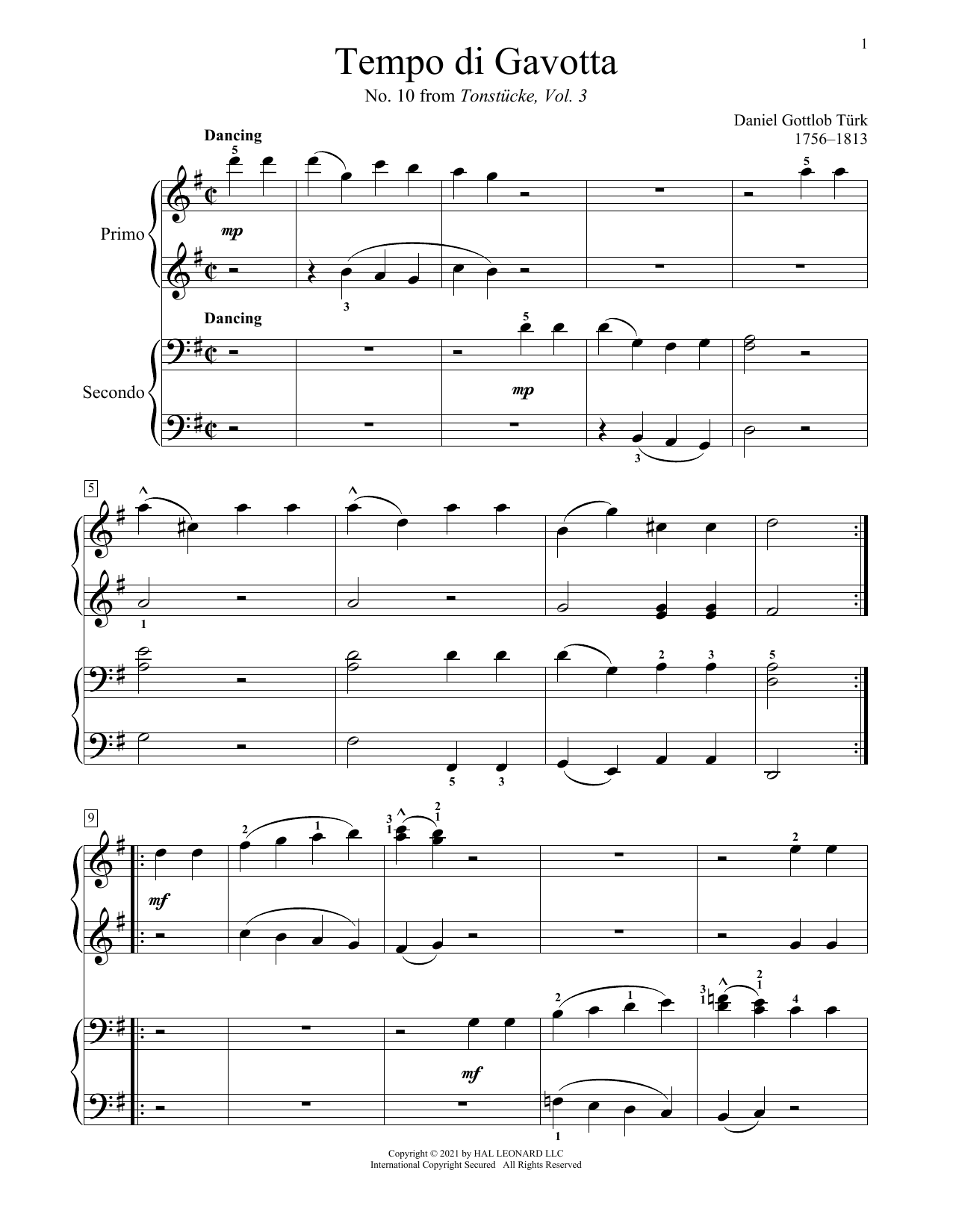 Produktbild zu: Tempo Di Gavotta (From Tonstucke, Vol. 3, No. 10)