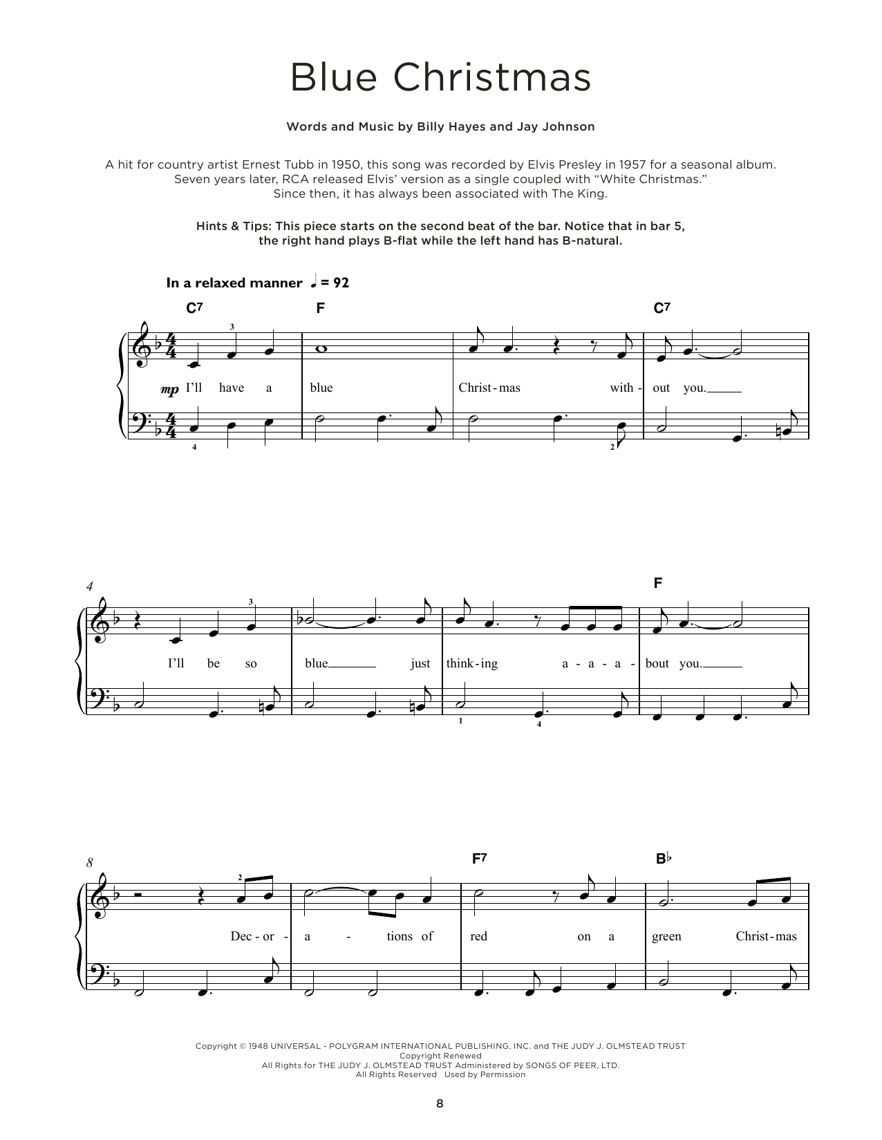 Produktgalerie: Seite 1 von 1 Blue Christmas, Elvis Presley, Klavier