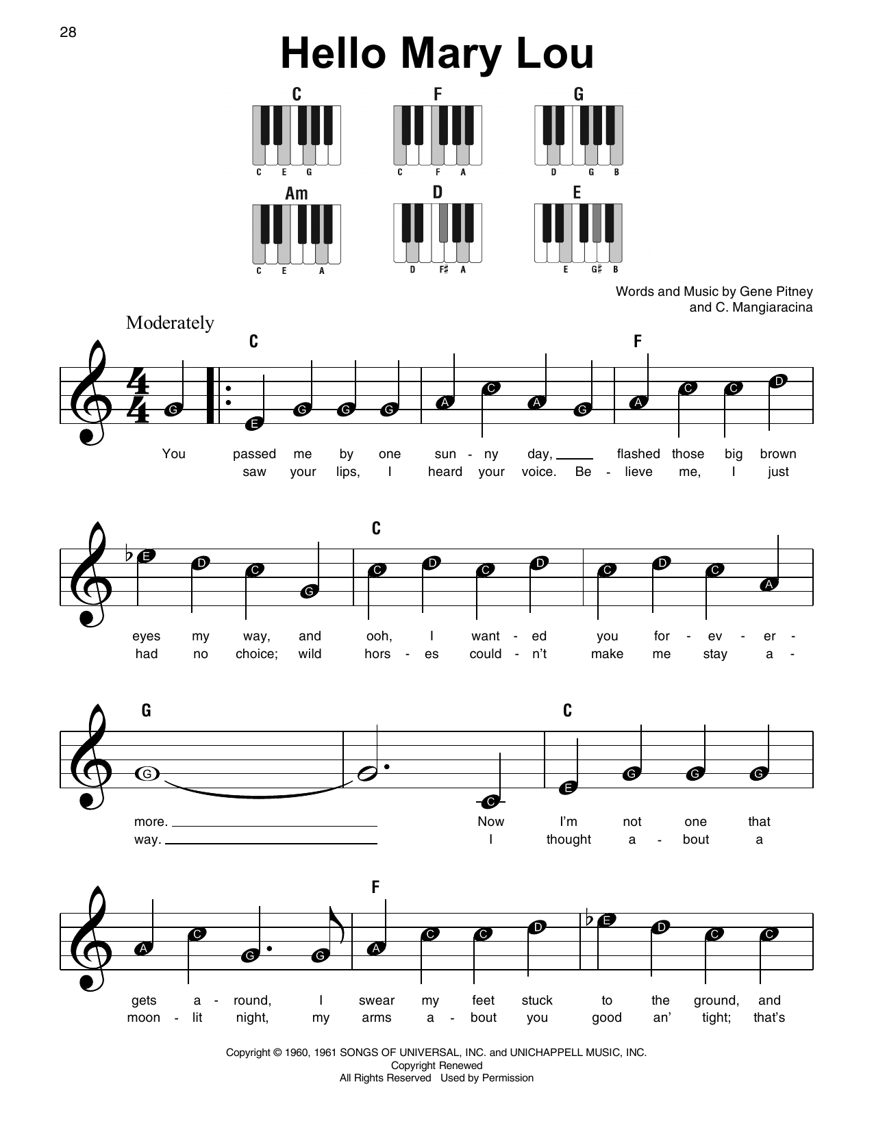 Produktgalerie: Seite 1 von 1 Hello Mary Lou, Ricky Nelson, Klavier