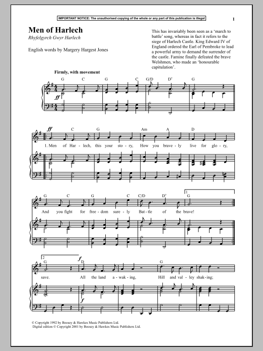 Product gallery: Page 1 of 1 Men Of Harlech, Anonymous