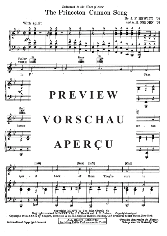 Produktgalerie: Seite 3 von 8 The Princeton Cannon Song , Popular Standard, Klavier und Gesang