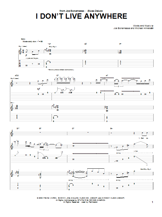 Product gallery: Page 1 of 1 I Don't Live Anywhere, Joe Bonamassa