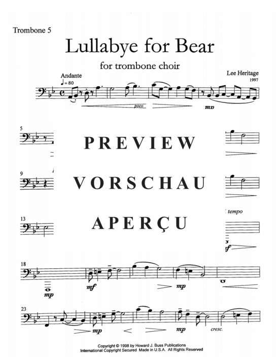 Product gallery: Page 18 of 19 Lullabye for Bear , , (5 trombones)
