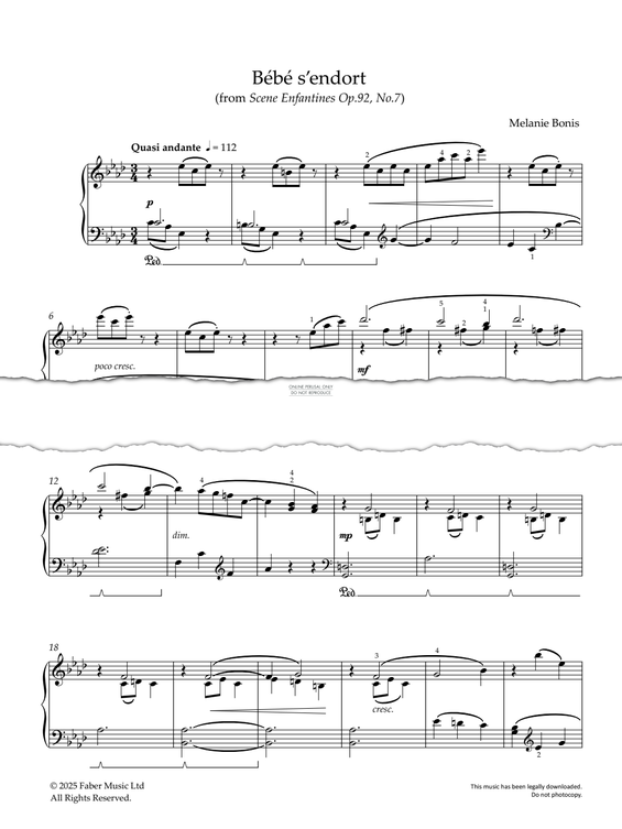 Produktbild zu: Bébé s'endort (from Scene Enfantines op.92, no.7)