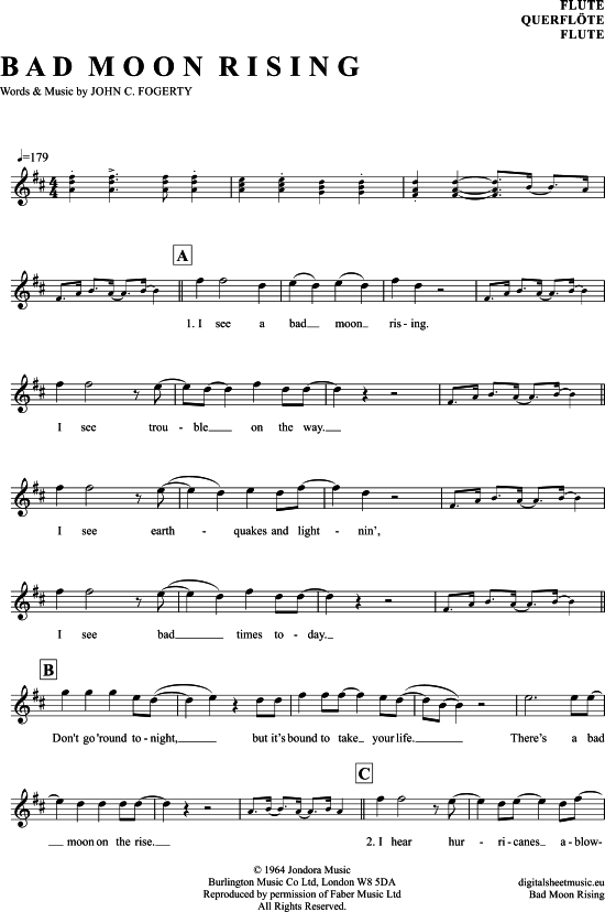 Product picture to: Bad Moon Rising Creedence Clearwater Revival