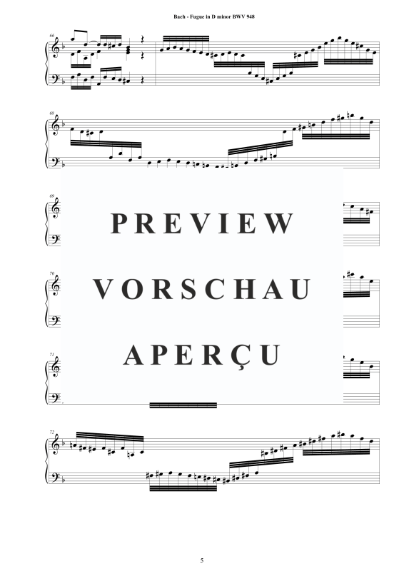 Product gallery: Page 6 of 8 Fugue in D minor BWV 948, , Solo Piano