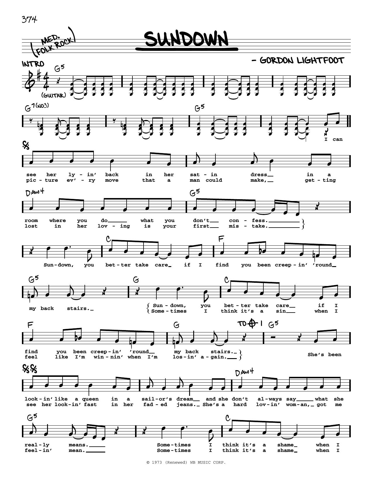 Produktbild zu:  Sundown - Gordon Lightfoot