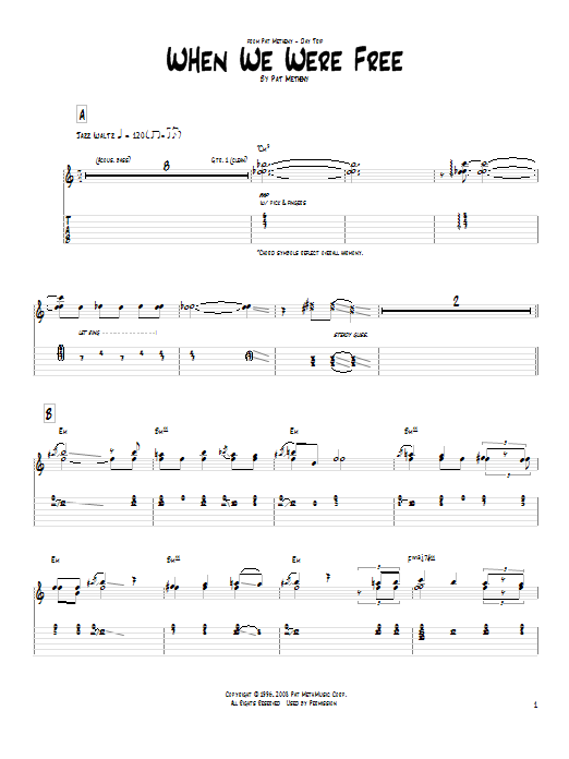 Product gallery: Page 1 of 1 When We Were Free, Pat Metheny