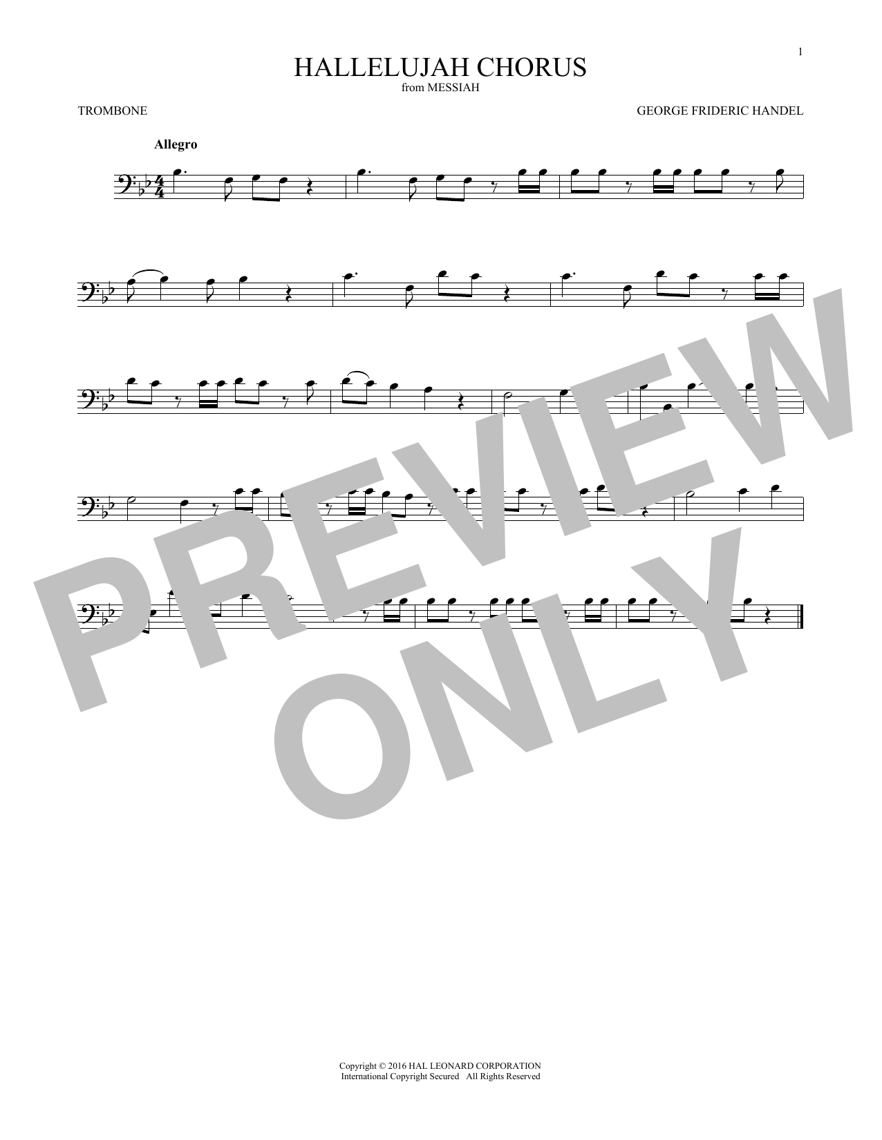 Product gallery: Page 1 of 1 Hallelujah Chorus, George Frideric Handel
