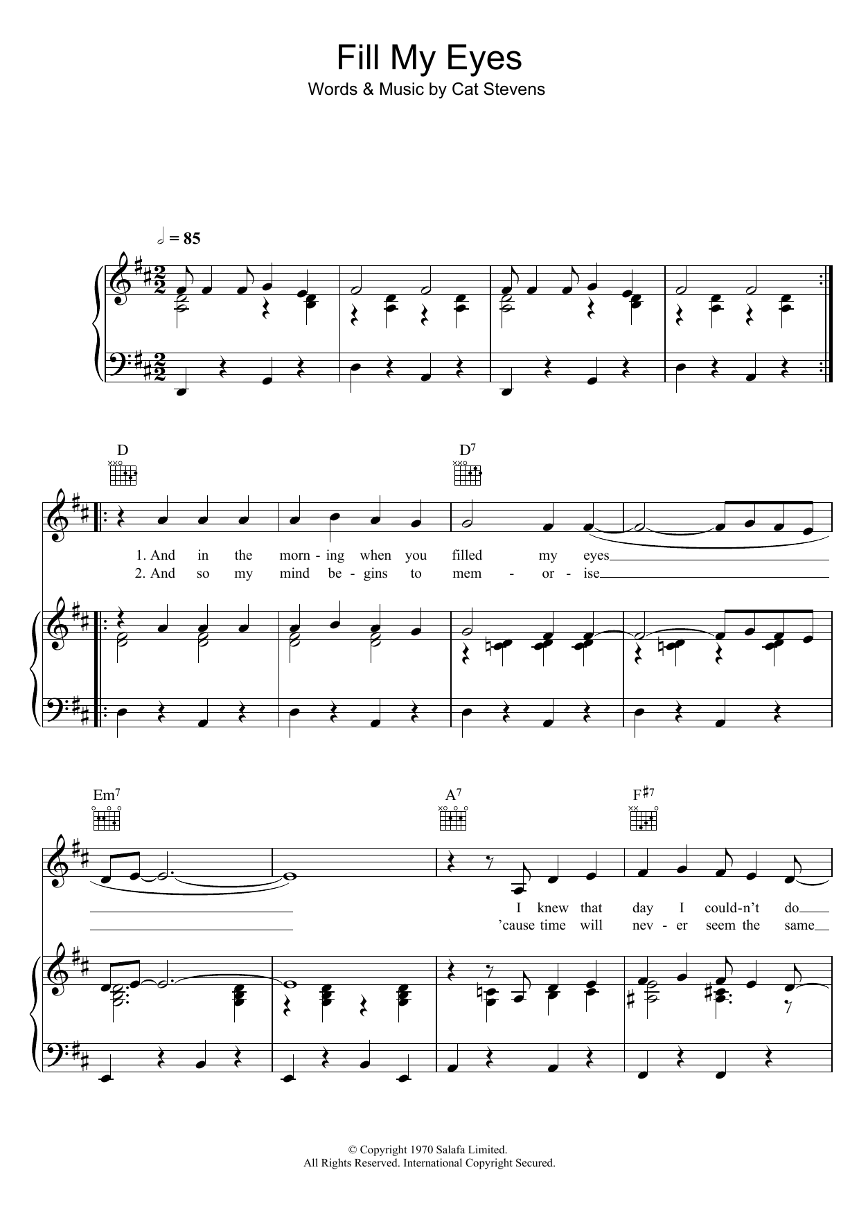 Produktgalerie: Seite 1 von 1 Fill My Eyes, Cat Stevens, Gesang, Gitarre, Klavier