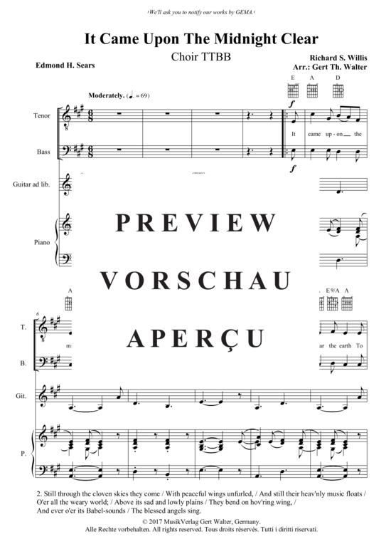Produktgalerie: Seite 2 von 3 It Came Upon The Midnight Clear , , (Männerchor TB + Klavier)