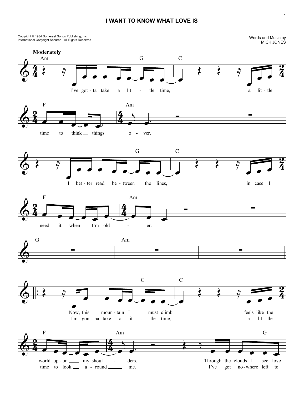 Product picture to:  I Want To Know What Love Is - Foreigner