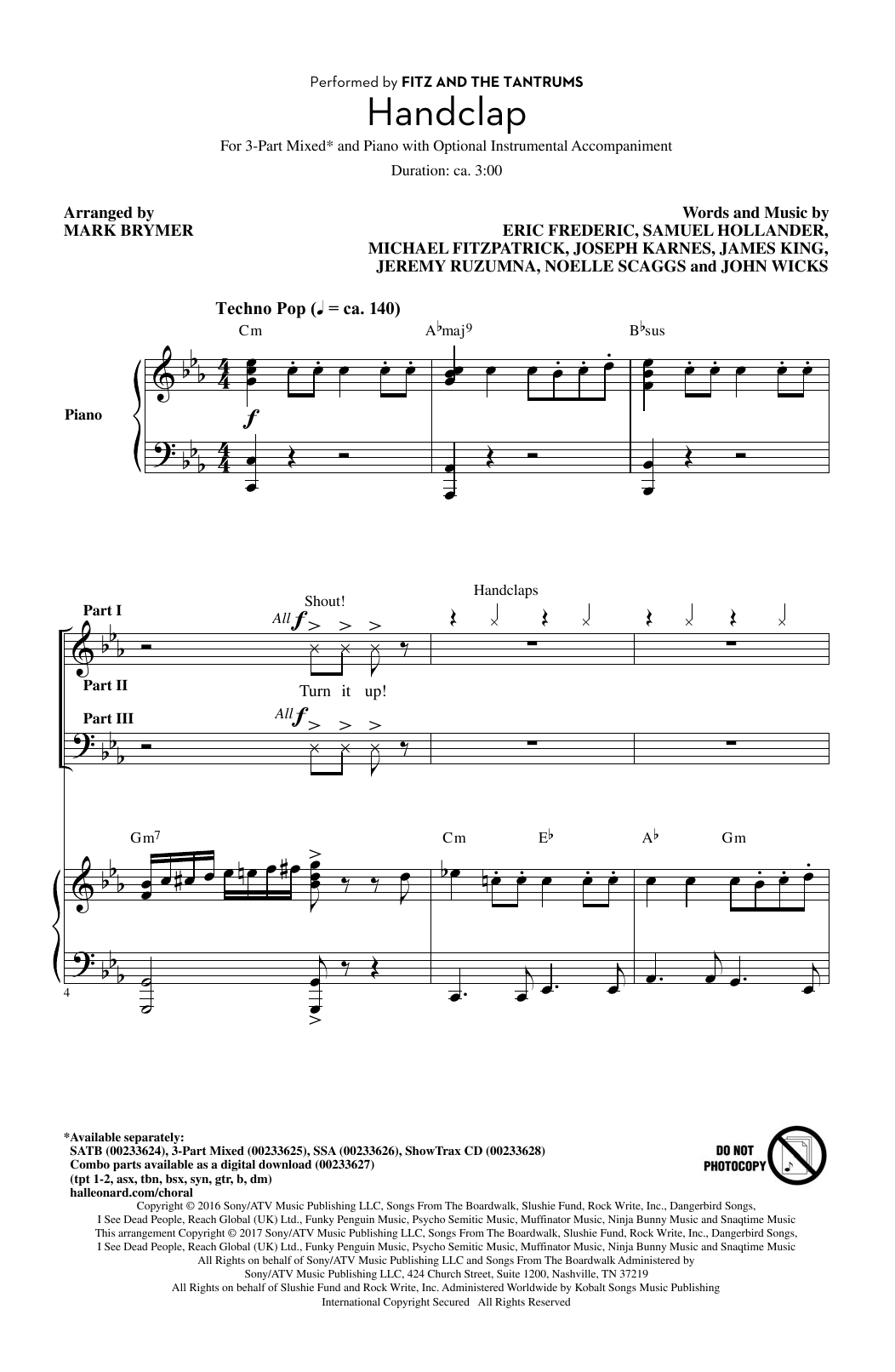 Product picture to: HandClap (arr. Mark Brymer)