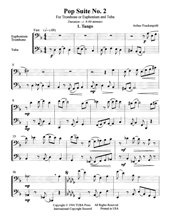 Produktbild zu: Pop Suite No. 2 Arthur Frackenpohl