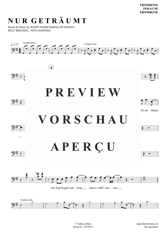 gallery: Nur geträumt, Nena, Posaune / Bariton