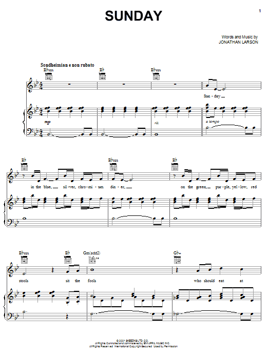 Produktbild zu: Sunday (from tick, tick... BOOM!)